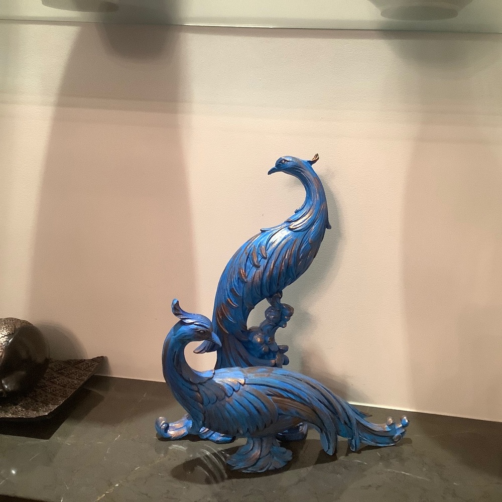 Vtg MCM  Syroco Peacock Phoenix Birds Figurines